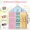 Costway Kids Costume Storage Closet Children Pretend Dresser with Storage Bins Shelves Grey/Pink/White